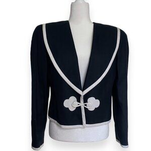 Vintage 50's 60's Union Made Blazer with White Contrast Piping Size 14